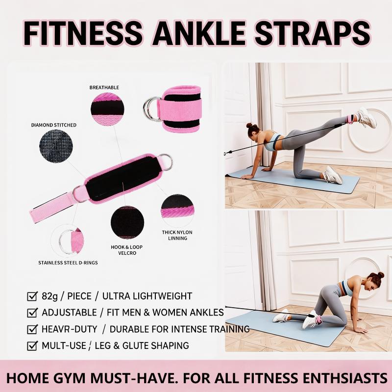 2 Counts Ankle Straps for Gym, Home & Outdoor Workouts, Cable Machine & Resistance Band Cuffs for Leg, Glute & Hip Strength Training
