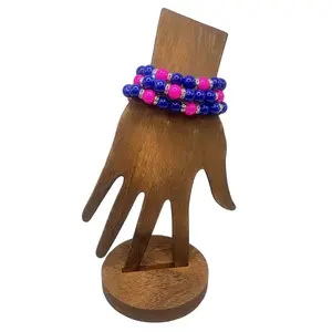 1 (1pc) Blue and Pink Beaded Bracelet