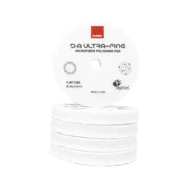 Rupes D-A Ultra-Fine White Microfiber Polishing Pad 3,5,6 -Inch — Final Finishing & LSP Prep