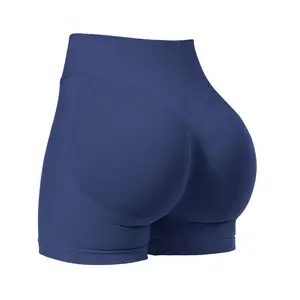 Womens Butt Lifting High Waisted Shorts Tummy Control Gym Yoga Biker Shorts 4.5" Hidden Scrunch Workout Impact Shorts