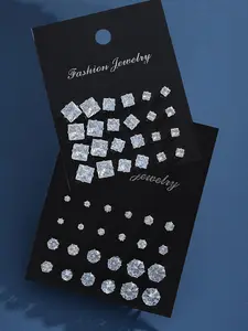 Artificial Zircon Earrings Set, Fashionable Jewelry for Women & Men, Trendy All-match & Exquisite Jewelry for Birthday Gift, Zircon Stud Earrings