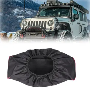 Winch Cover, Heavy Duty Waterproof Dirt Oxford Fabric Winch Protection Cover, Compatible with Most 8000-12500 Lbs Electric Winches, Indoor/Outdoor Snugly Durable
