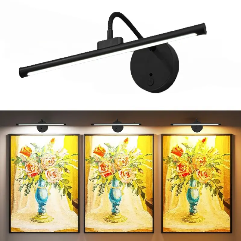 Remote-Controlled Wall Lamp, USB Rechargeable Art Light with Adjustable Brightness and Timer, Decorative Wall Light, Metal-Frame Display Lighting for Walls & Galleries, Indoor Decorative Light, Home Decor Light