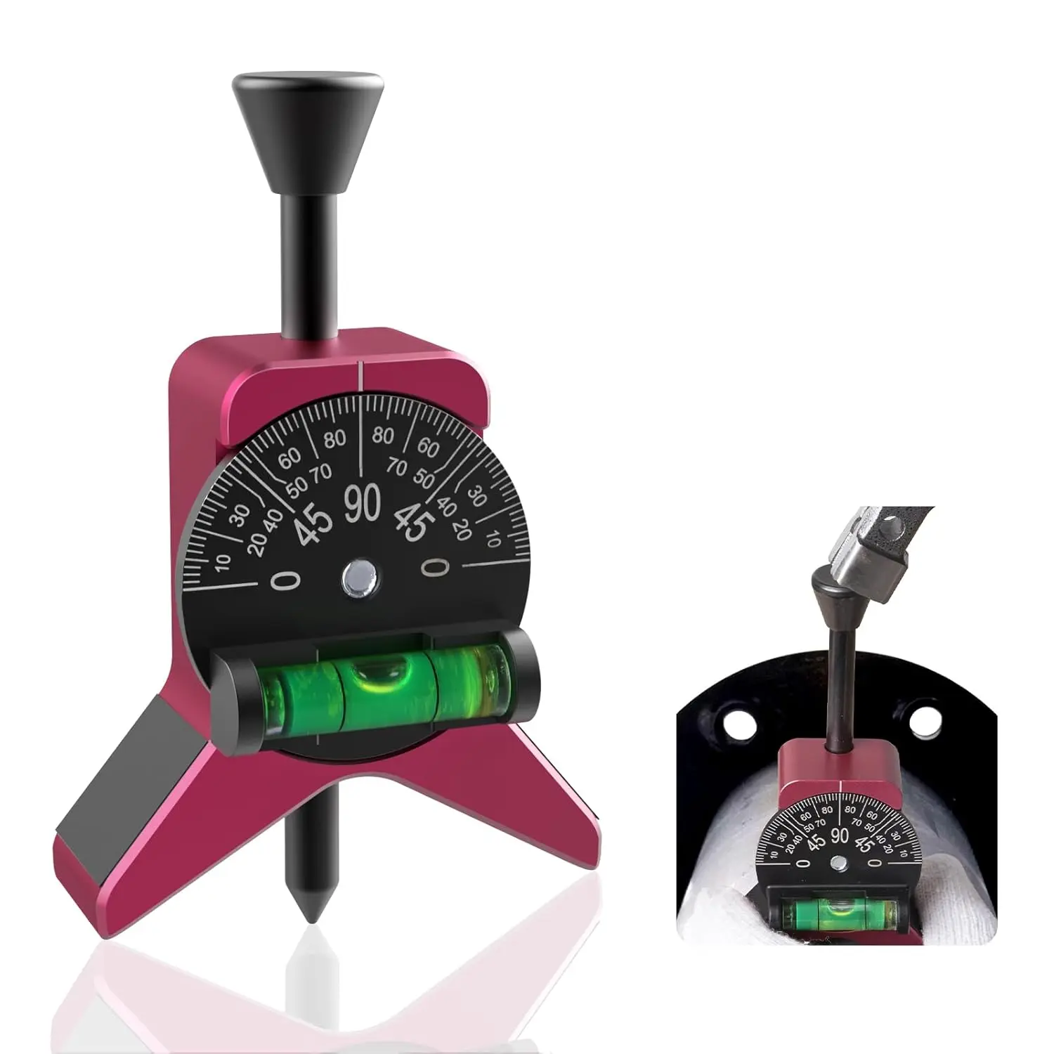 Pipe Center Finder Tool, Y-Shape Pipefitter Gauge with Adjustable Dial Bubble Protractor, Fits 1-1/2" to 6" Pipes, 2.75" Centering  for Accurate Pipe Layout