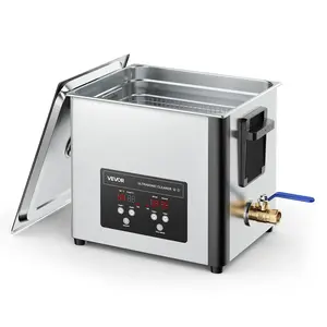 【fathersdaygift】VEVOR 10L Ultrasonic Cleaner, , Professional Ultrasonic Cleaner Machine with Cleaning Basket & Digital Display, 180W Stainless Steel 40kHz Cleaning Machine for Watches, Razors, Jewelry, Coins, and More, 180W Power