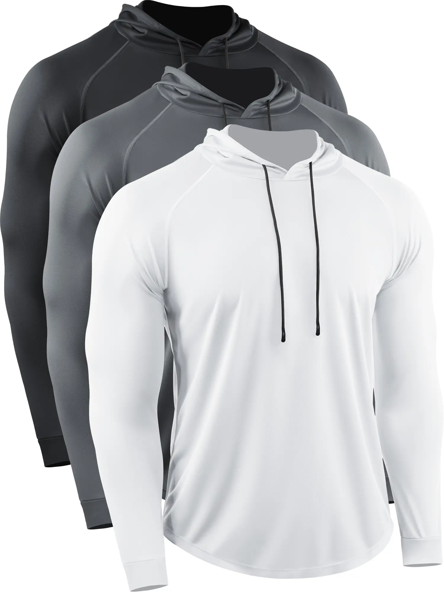 Cadmus Men's Athletic Hoodie - Long Sleeve Mesh Fabric for Running, Hiking, Fishing & Gym Wear - Lightweight, Durable & Breathable
