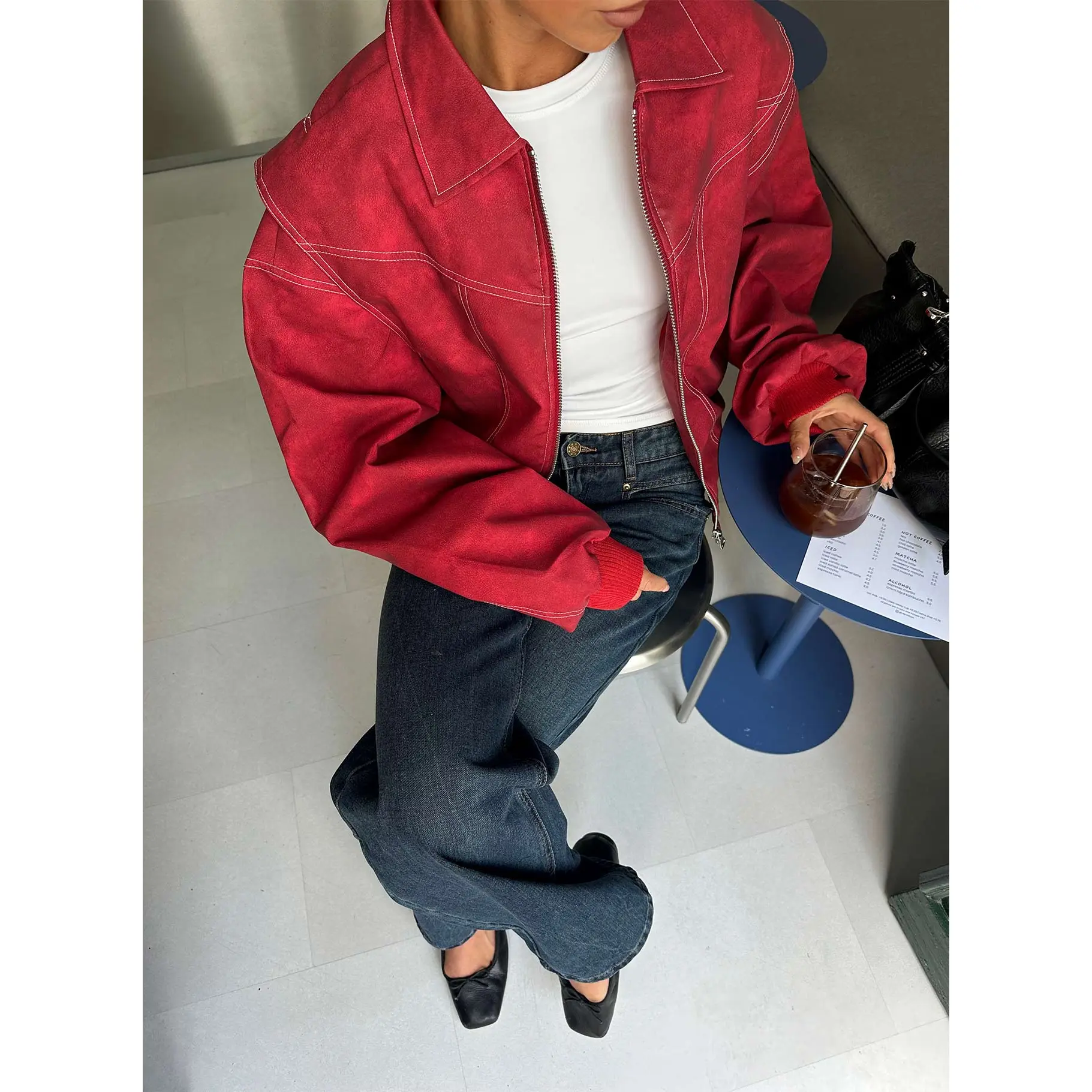 Vista Bomber Jacket Crimson