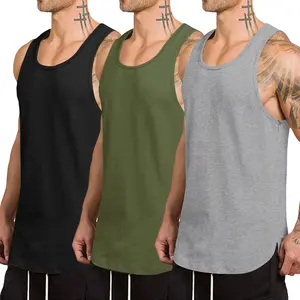 Coofandy Men's 3 Pack Quick Dry Workout Tank Top Gym Muscle Tee Fitness Bodybuilding Sleeveless T Shirt Clothing Springtok Yoga Sports Vest Strength Training Vests