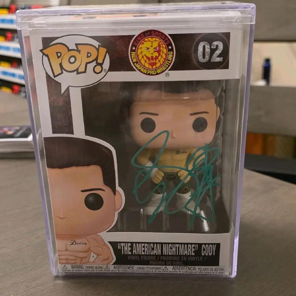 Funko Pop! WWE & AEW Champion Cody Rhodes Autographed Vinyl Figure - Iconic Wrestler Headliner Winner, Essential Sports Collectible Figurine Toy, Not Specified, No