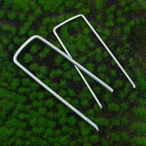 100pcs U-Shaped Garden Stakes, Durable Steel Ground Nails for Securing Plastic Film, Lawn, Succulent Tents, Anti-Grass Cloth Fixing Pins, Garden Supplies