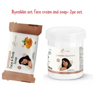 BYENBLAN  2-Piece Skin Care Set - Unisex Normal Skin Facial Kit, Turmeric Facial Set with 4oz Face Cream & Soap for Ultimate Glow