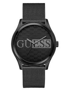 GUESS Male Black Mesh Analog Watch