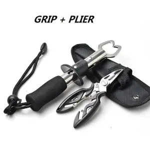 Multifunctional Stainless Steel Fishing Lure Pliers and Fish Lip Gripper Set