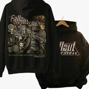 Men's Fallout Hoodie "Fallout New Vegas" Graphic Back Print Vintage Pullover Super Soft Pre-Shrunk Unisex Fit P