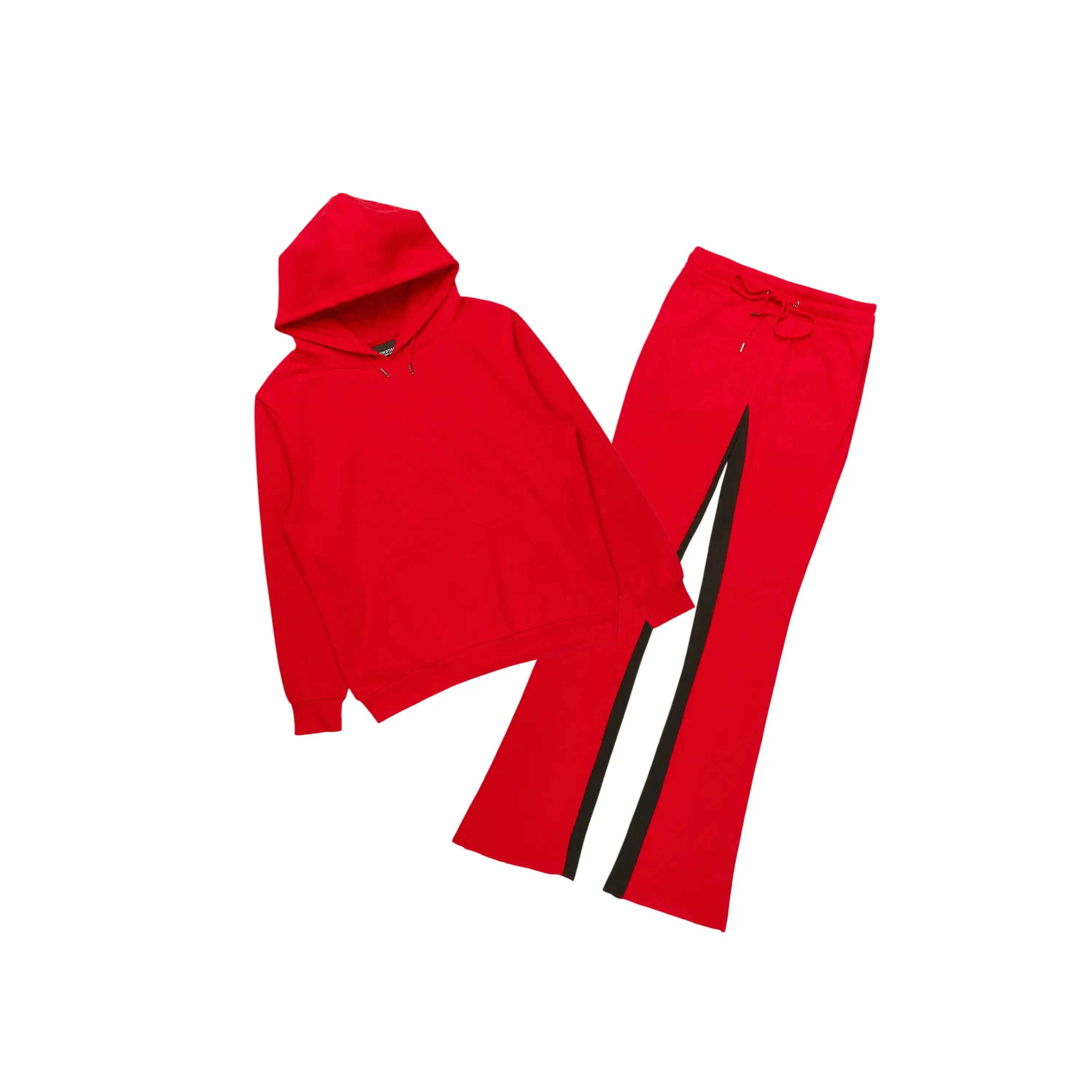 Basic Red Hoodie/Baggy Track Pant Set