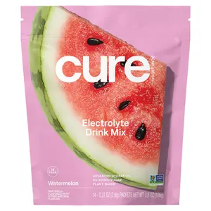 Cure Hydration Hydrating Electrolyte Mix, Watermelon, 14 Packets, 0.27 oz (7.6 g) Each | HSA/FSA Eligible