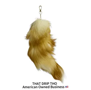 ThatDripTho Fluffy Faux Fox Tail Keychain Soft Plush Bag Charm for Backpacks & Purses Ultra-Soft Plush Material Lightweight Secure Metal Clip Versatile Use Bag Charm Keychain Backpack Accessory Costume Accent
