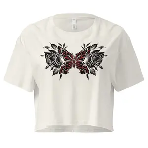 Mariposas y Rosas crop top