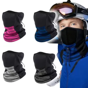 3 in 1 Fleece Warm Neck Gaiter with 3D Nose Design, Breathable Windproof Sunscreen Face Cover Scarf for Cold Weather Outdoor Sports Hiking Cycling Skiing Fishing, Unisex for Men Women Kids