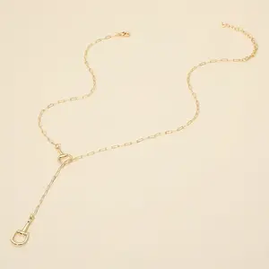 Golden Glow Adjustable Lariat Necklace (Up to 18”) – Chic Sliding Clasp Design