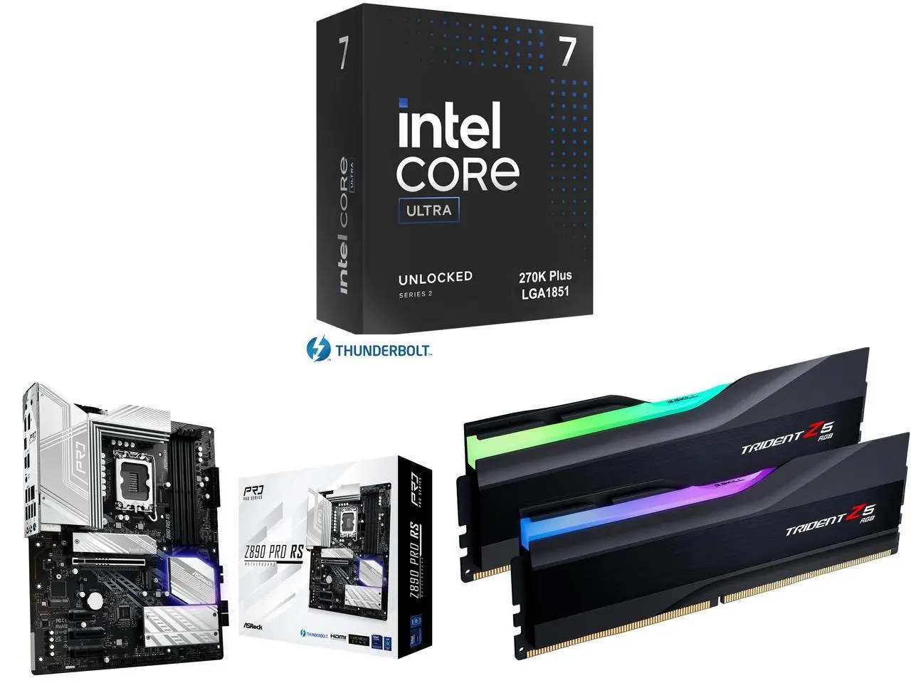 CPU Motherboard Memory Combo -  Intel BX80768270K Bundle with  ASRock Z890 Pro RS  and G.SKILL F5-6000J3636F16GX2-TZ5RK