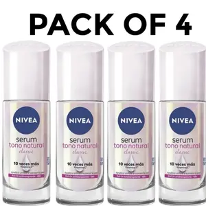 Nivea Classic Serum Natural Tone 4 Pack with 10x More Vitamin C - 40ml Deodorant Body Care Comfort Moisturizing for All Skin Types