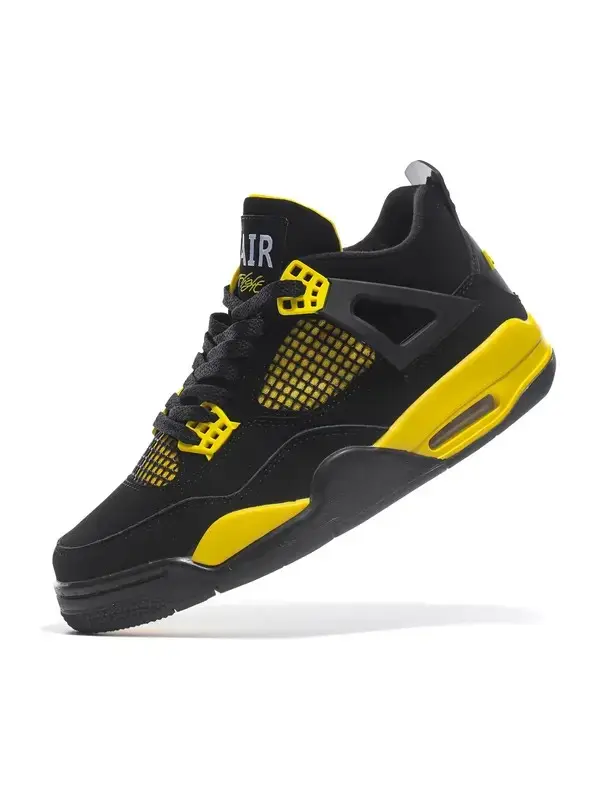 Unisex Vintage Fashion Sports 4S Basketball Shoes Yellow