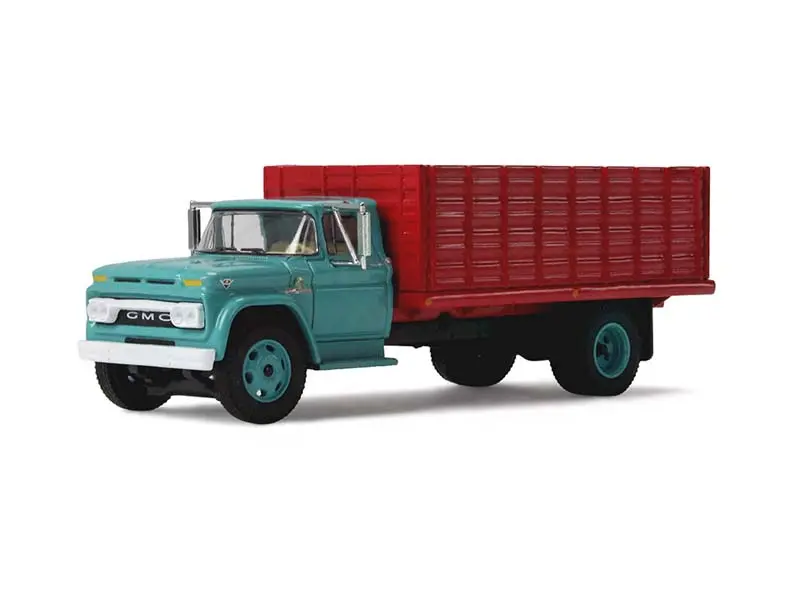 Collectible GMC 4000 Grain Model Truck - 1/64 Scale, Turquoise/Red Diecast, DCP 60-2260, First Gear, Highly Detailed, Gmc 4000 Grain Truck