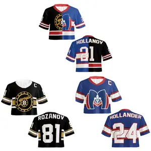 Break The Ice Crop Jersey – LGBT Inspired Hockey Mesh Top, Trendy Pride Outfit, Heated Rivalry, Breathable Sportswear