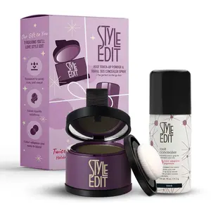 Style Edit Travel Essentials Hair Duo Root Touch Up Powder and Spray | Instant Gray Root Concealer for Grays and Roots Coverage