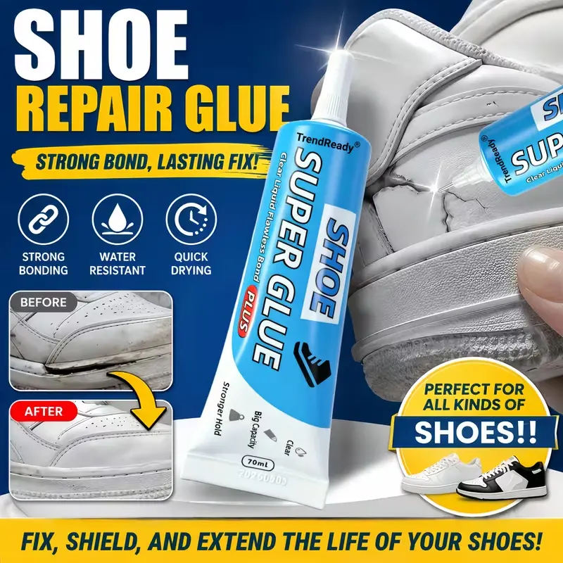 1pc 2.37oz Shoe Repair Adhesive Glue | Shoe Glue for Sole And Upper Repairs | Quick-Drying Super Glue for Sneakers, Boots, Cracked Uppers | Strong Clear Glue for Shoe for sole And Shoe Upper Mending | Wood Glue, Metal Glue, Shoe Repair Glue