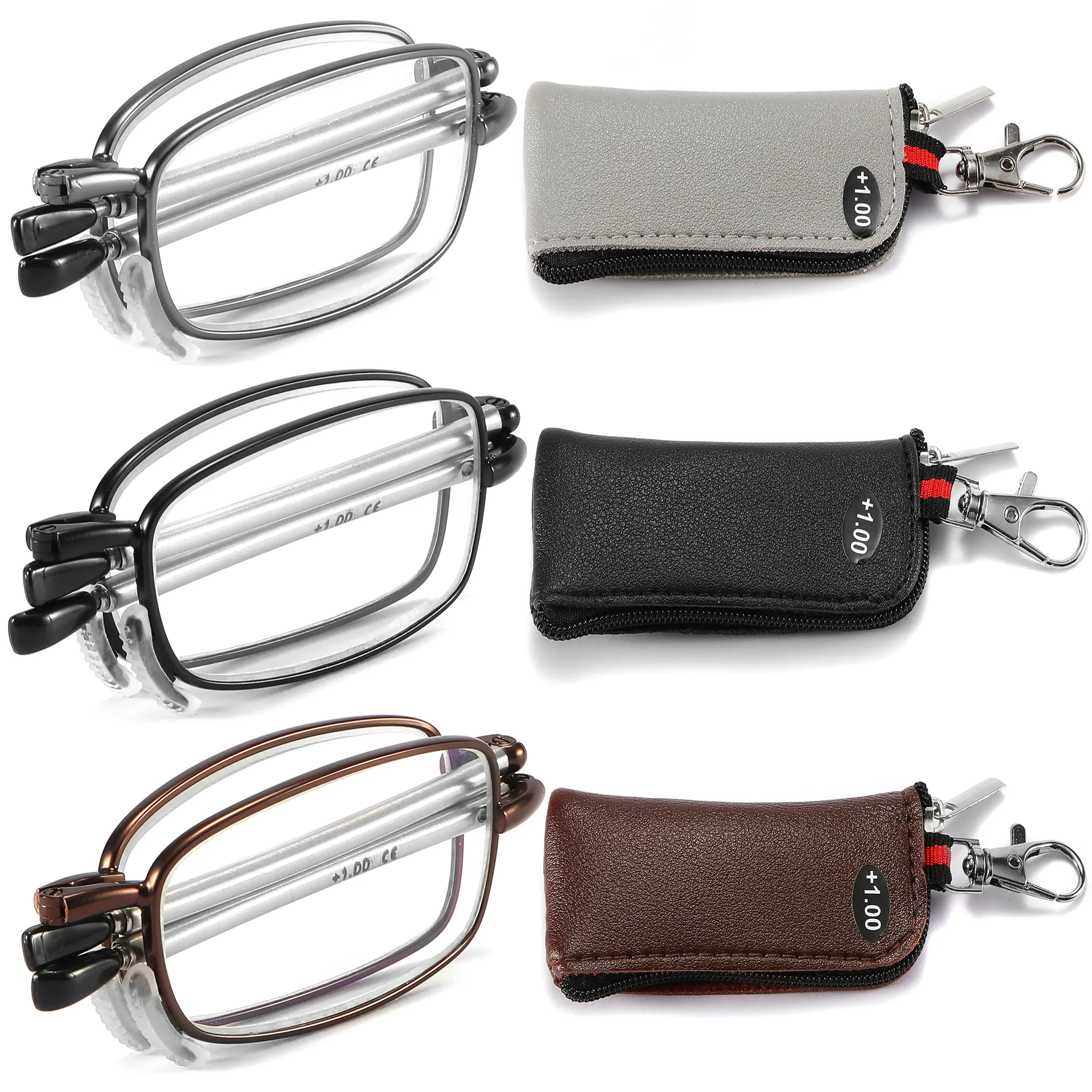 Folding Reading Glasses Anti Blue Ray | Compact Foldable Computer Readers Men Women,Lightweight Small Slim Half Frame,Flexible Spring Hinges,Glare Eyestrain UV Filter, anti-blue light, trendy casual eyeglass, protect eyesight
