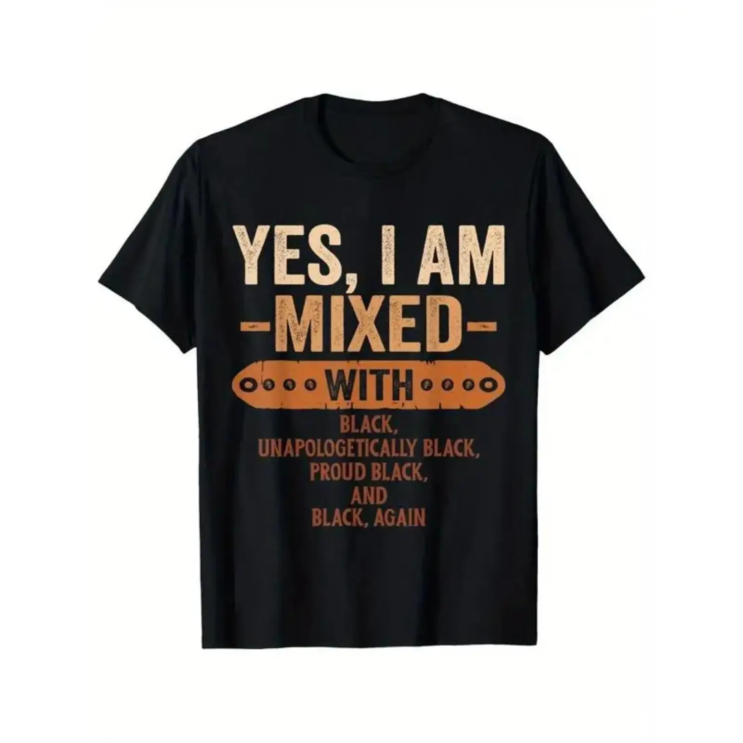Unisex Casual Melanin T-Shirt, Black History Month Themed with Geometric Print, Available in Multiple Sizes for Pride Expression