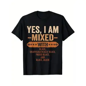 Unisex Casual Melanin T-Shirt, Black History Month Themed with Geometric Print, Available in Multiple Sizes for Pride Expression