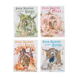 120 Elf Landscape Stickers, Four Seasons Elves, Animal Themes, European Vintage Style, PET Material, Waterproof Self Adhesive, DIY Planner Decorations Scrapbook Material Sticker Pack