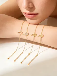 Luxury Minimalist 18K Gold Plated Teardrop Bracelet, Dainty Adjustable Chain For Women, Perfect Daily Office & Bestie Gift