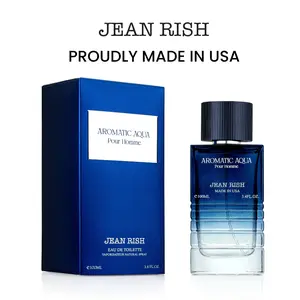 Aromatic Aqua Pour Homme, Jean Rish, Men Perfume, Eau de Parfum (3.4 Fl Oz / 100ml) with Grapefruit-Mint-Ginger, Long Lasting and Luxury Fragrance, Made in USA