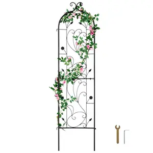 VEVOR Garden Trellis for Climbing Plants, 60 x 15 in, Rustproof Metal Garden Flower Trellis, Outdoor Climbing Rose Trellis Cucumbers Support, Decorative Tall Clematis Trellis for Courtyards Lawns