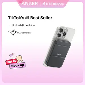 #SummerVibes Anker Magnetic Power Bank, Built-In Foldable Stand, USB-C Port on the Side, 5,000mAh Capacity, Perfectly Compatible with iPhone 17/16/15/14/13 Series