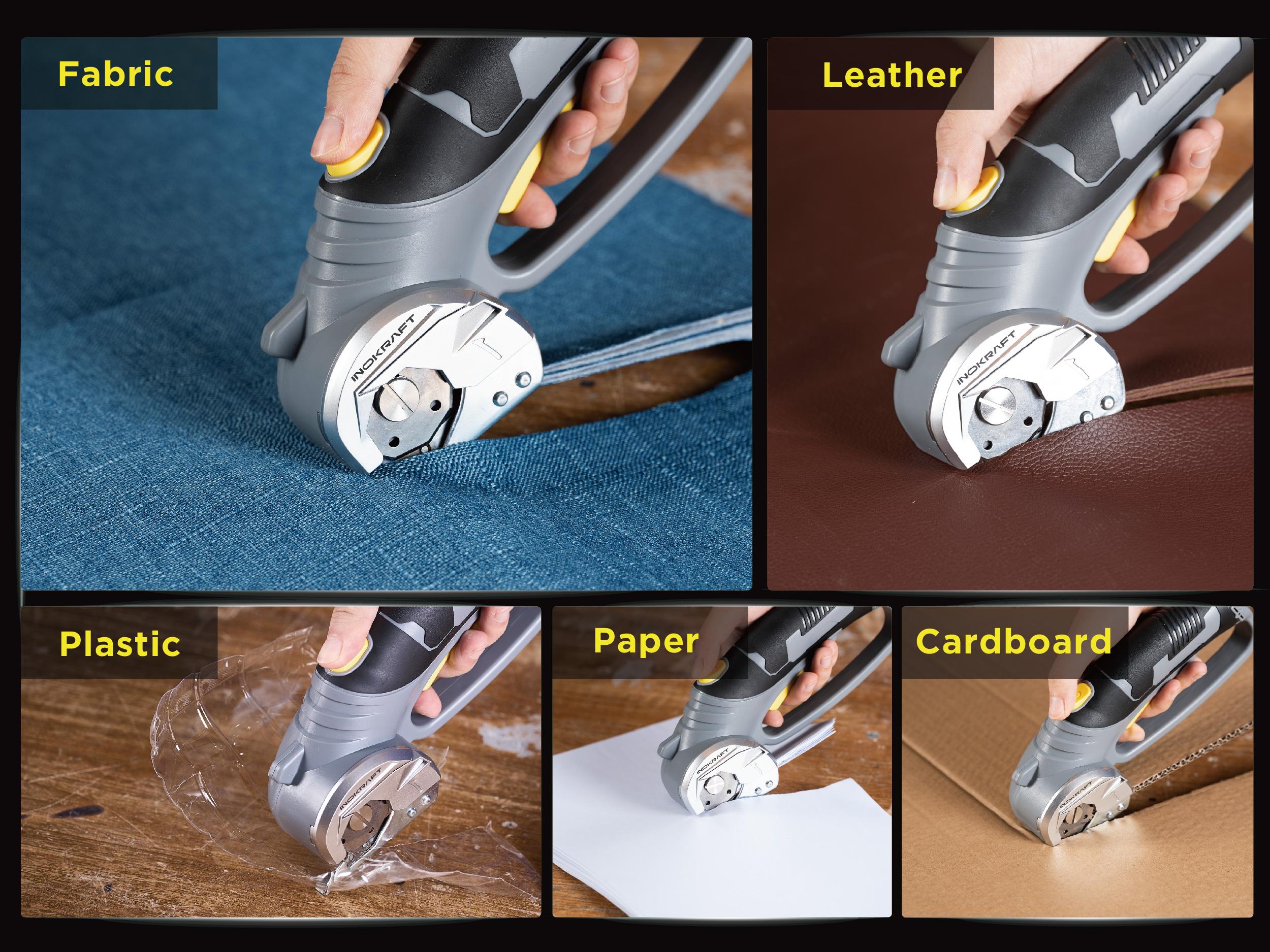 InoKraft 4V Cordless Rechargeable Electric Scissors, Box Cutter, Fabric Scissor, Rotary Cutter for Cardboard Carpet Leather Plastic