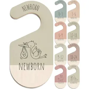 8pcs Baby Clothes Dividers, Wooden Newborn Clothing Sorting Labels Hangers, Baby Wardrobe Organizing Labels, Baby Shower Gifts, Versatile Use