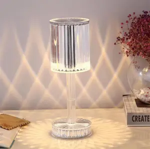 16-Color Elegant Crystal Rose-Patterned Table Lamp Touch-Control Charging Ambient Light Modern Minimalist Bedside Lamp Valentine's Day & Christmas Decorative Lighting Portable Night Light Bedroom & Dining Room Lighting Dimmable