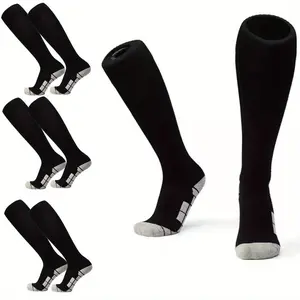 3 Pairs Knee High Soccer Socks, Soccer Baseball Softball Breathable Socks, Cushion Athletic Socks for Youth Adult