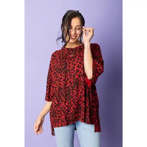 Day Dreamer Red Leopard Top