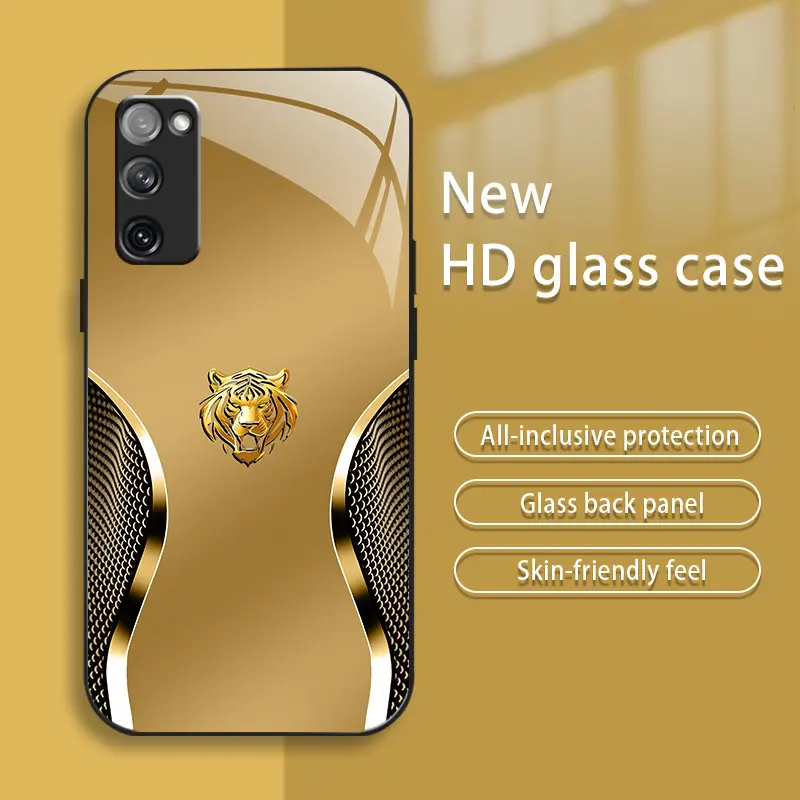 Tempered Glass Smartphone Casing for Galaxy S20 FE 5G, High-End Creative Auspicious Gold Zodiac Design, Affordable Handheld Device Protection, Anti-Fall & Anti-Fingerprint Business-Style Case-888