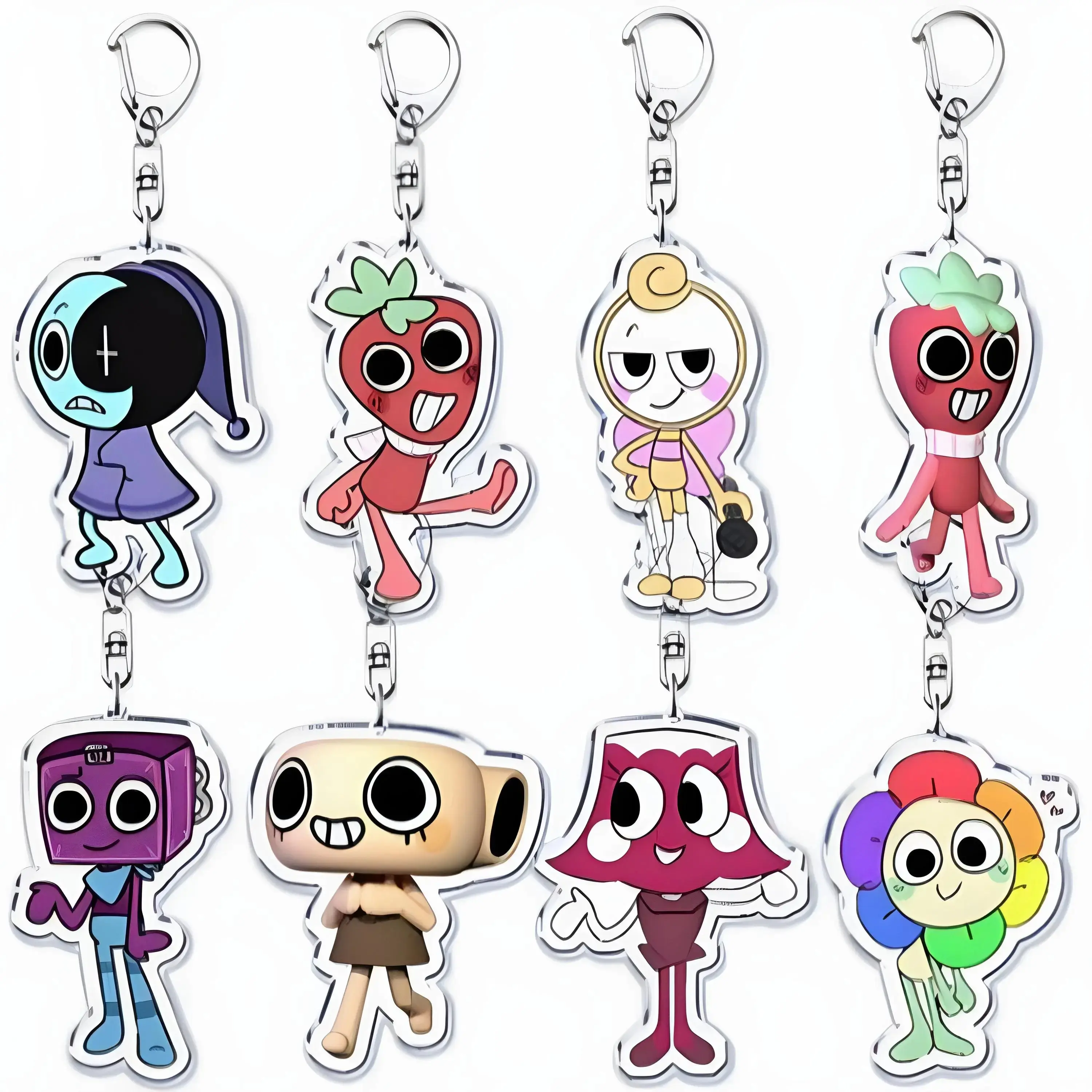 Dandys World Keychain - Dandy, Astro, Shrimpo, Shelly, Sprout, Glisten, Boxten, Brightney dandy world charm, roblox charm,roblox keychain for bag, key, gift