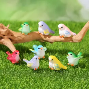 18pcs Cute Cartoon Bird Resin Miniature Ornaments Set, Cute Collectible Figurines, Perfect for Succulent Micro Landscape, Decorative Animal Crafts, Unique Home Decor