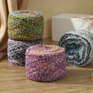 500g Oil Painting Gradient Long Wool Yarn, Handmade Knitting Crochet Items Fashion Warm Sweater, Jacket, Hat, Gloves, Scarf Thread, Knit Textured Crafts