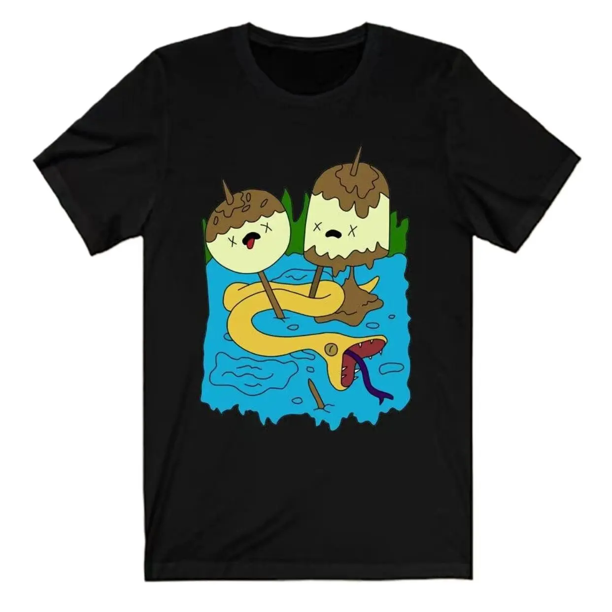 Men's Pure Cotton Princess Bubblegum Adventure Time Rock T-Shirt - Short-Sleeve Fitted Menswear, Classic Elegant Bomber-Inspired Casual Top, Chinese New Year Party Gift, Foldable, Chic, Do Not Iron