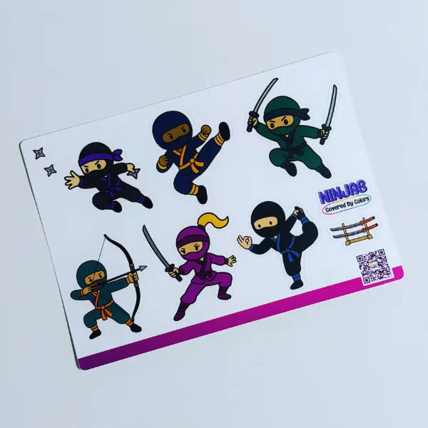 Samurai Boys & Girls Vinyl Sticker Sheet